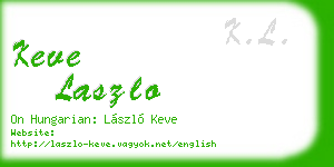 keve laszlo business card